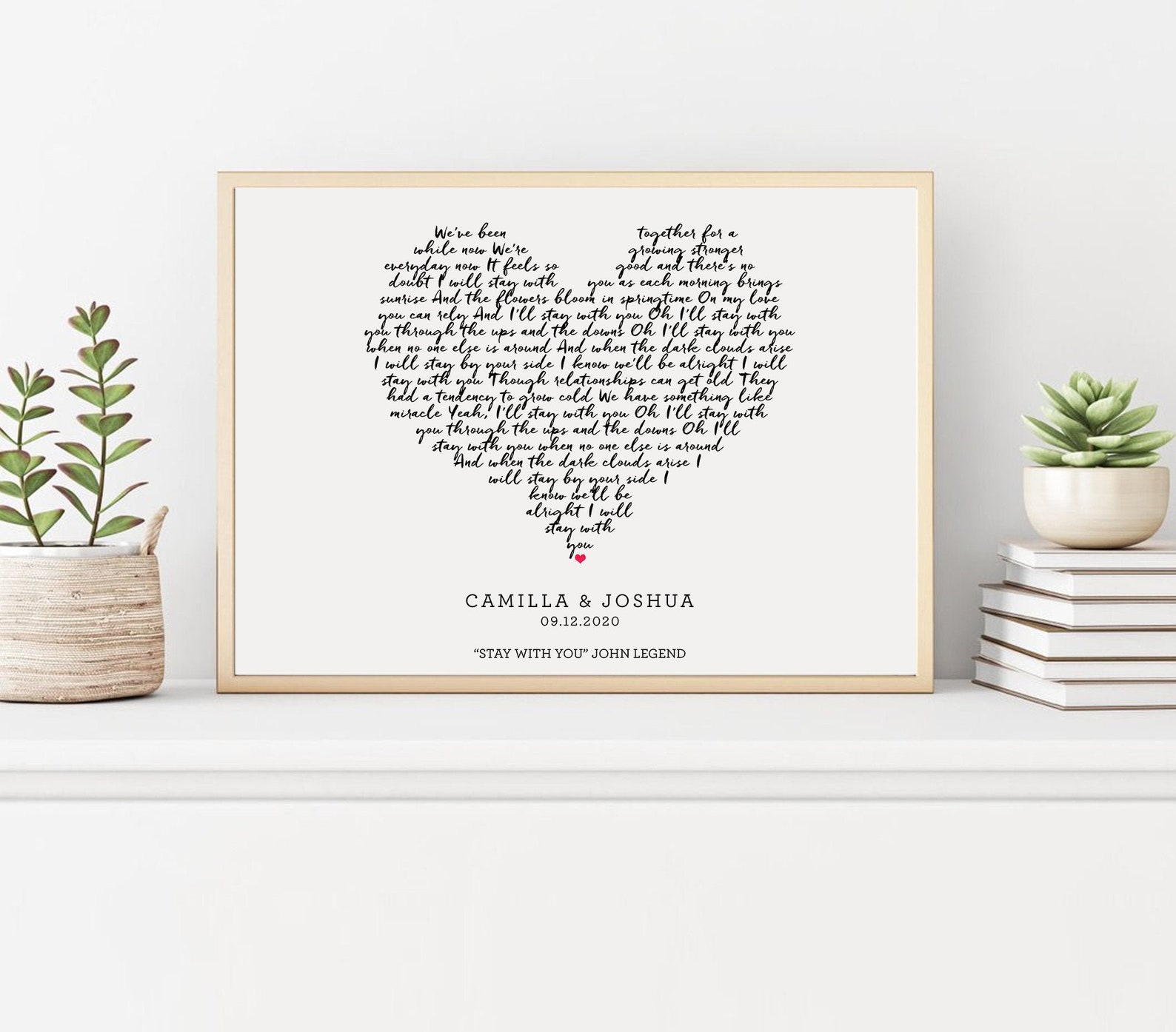 Custom Heart Shape Quote Print Sign Framed Canvas Wall Art Etsy