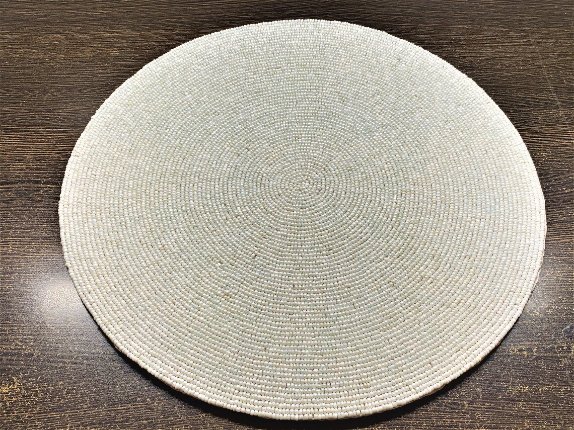 Round Beaded Placemats Table décor 14 Beaded placemat Etsy