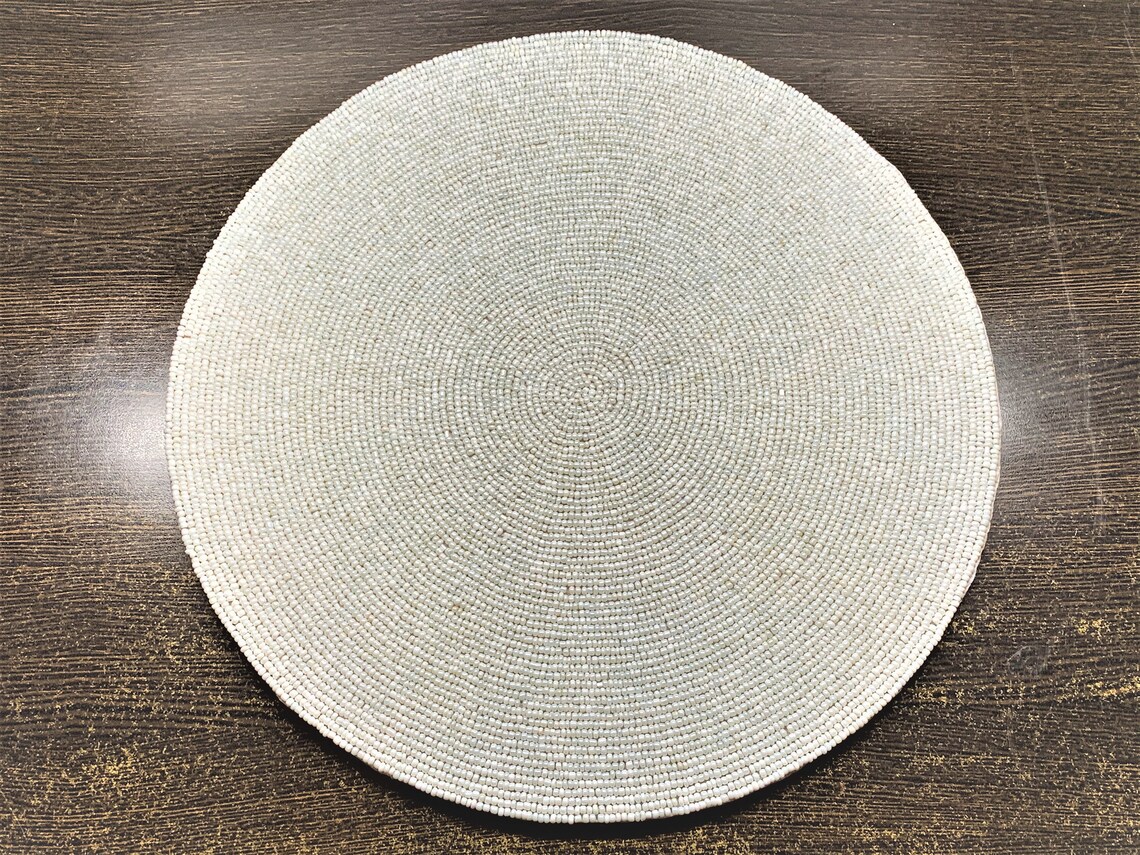 Round Beaded Placemats Table décor 14 Beaded placemat Etsy