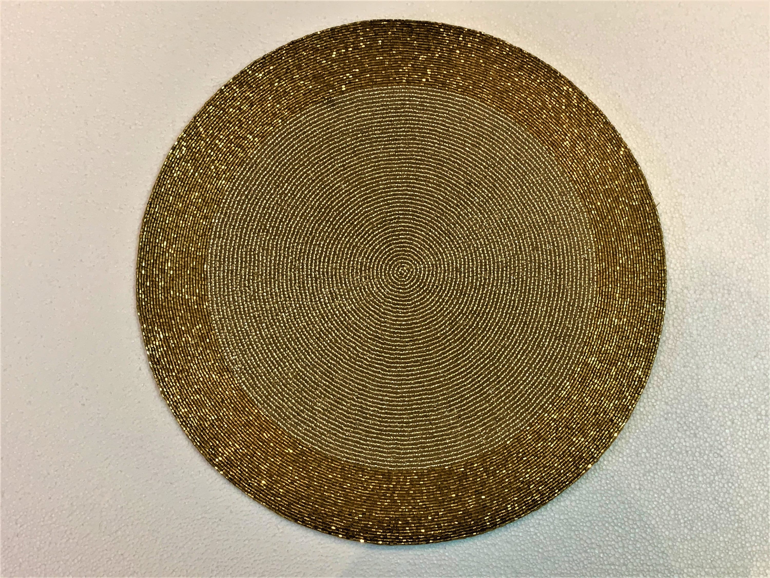 Set of 2 Round Beaded Placemats Table décor 14 Beaded Etsy