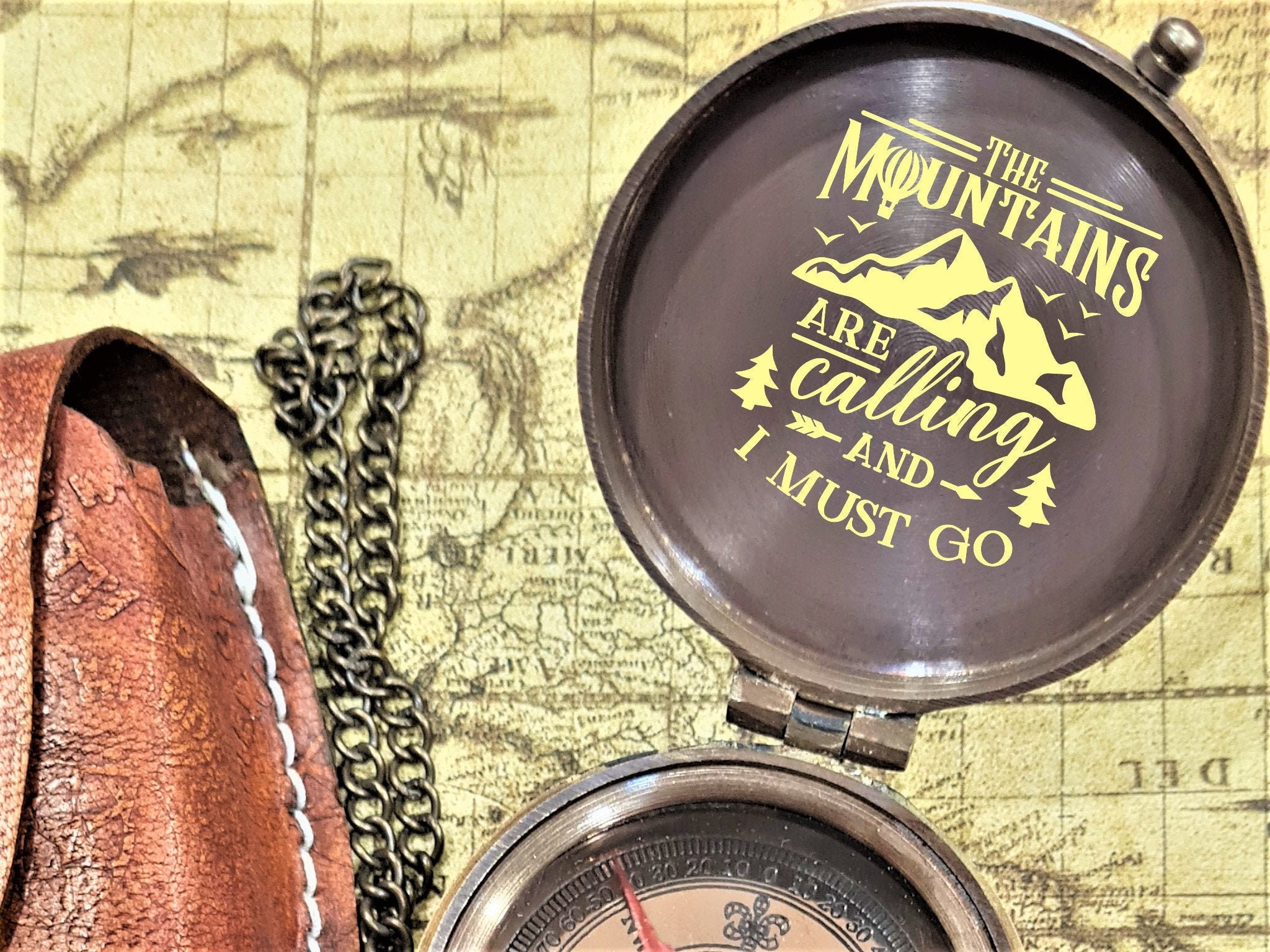 Engraved Nautical Compass Personalized Compass Mens Gift Etsy