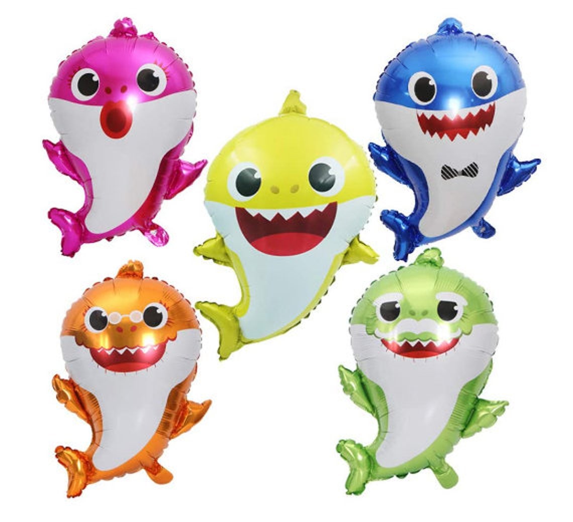 Baby Shark Family Foil Balloons 5PCS 25 for Party Etsy