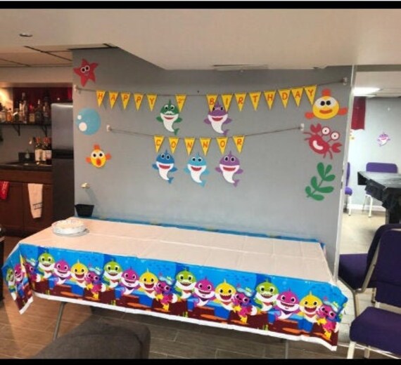 Baby Shark Table Cloth Disposable Shark Plastic Table Cover Etsy