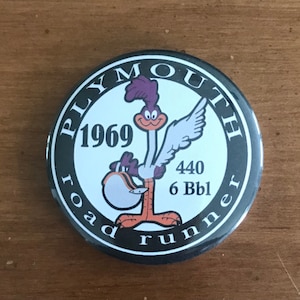 Plymouth Road Runner Personalized Pin Back Button (x2)
