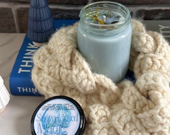 Snow Kissed Magic, Hibernal Collection - 100% Soy Wax Magical Crystal Infused Intention Candle, Winter Christmas Holiday Scent