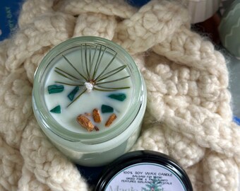 Magic for the Holidays, Hibernal Collection, 100% Soy Wax Magical Crystal Infused Intention Candle, Winter Christmas Holiday Scent