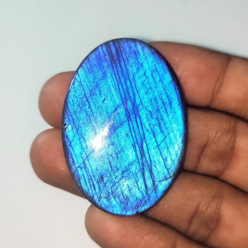Amazing Blue fire Labradorite Gemstone Cabochon Top Quality Labradorite Gemstone Oval Shape gemstone 81.2 Cts Size 43x31x6.5 B#6