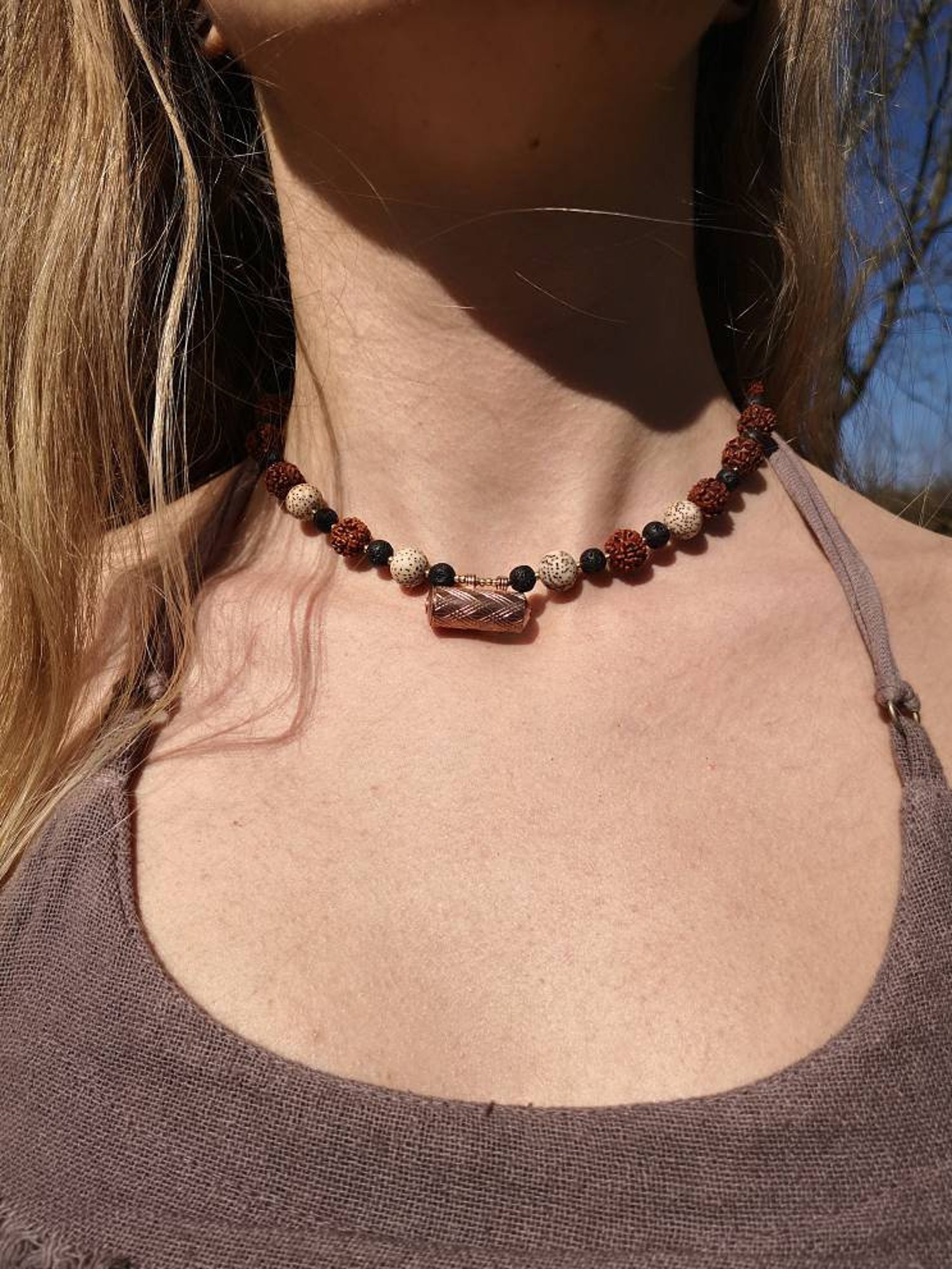 Copper Taweez Amulet Choker Taviz Scroll Case Lotus Seeds Etsy