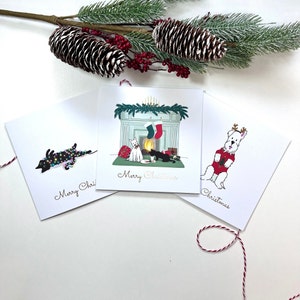 Onze gekke huisdieren bij kerstkaartenset optie twee