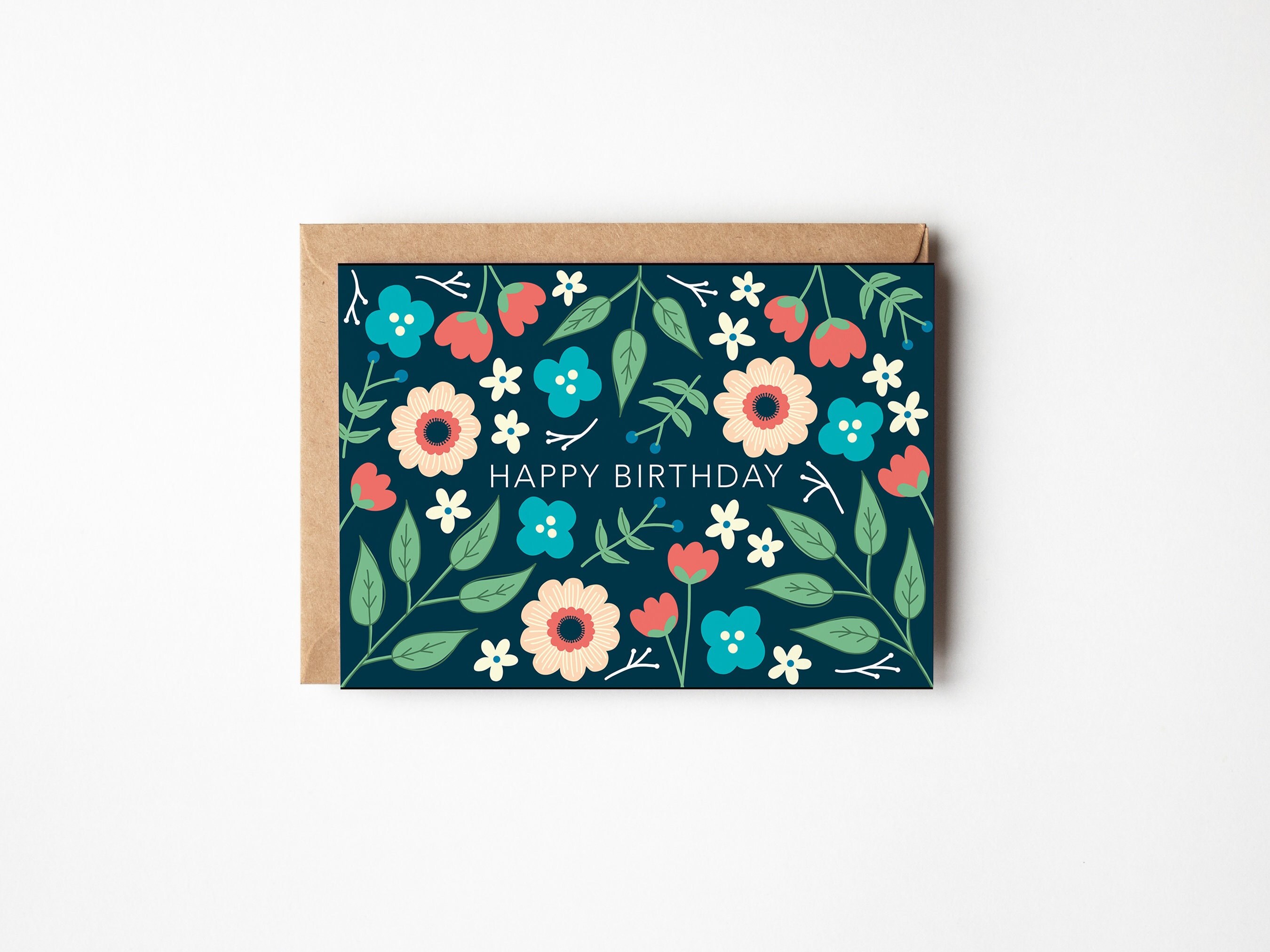 Handmade Floral Birthday Card Set of 5 or a Bundle of 10 - Etsy