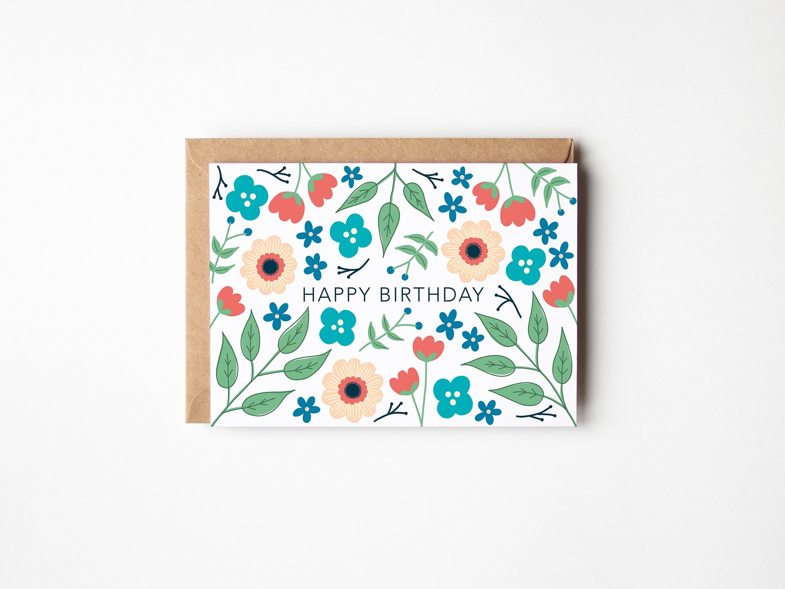 Handmade Floral Birthday Card Set of 5 or a Bundle of 10 - Etsy