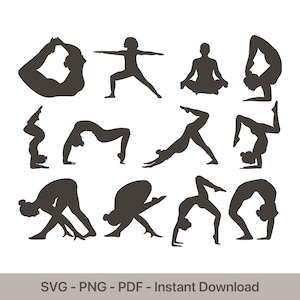 Yoga Pose SVG PNG PDF | Meditation Silhouette Clipart | Yoga Cut File for Cricut & Crafts
