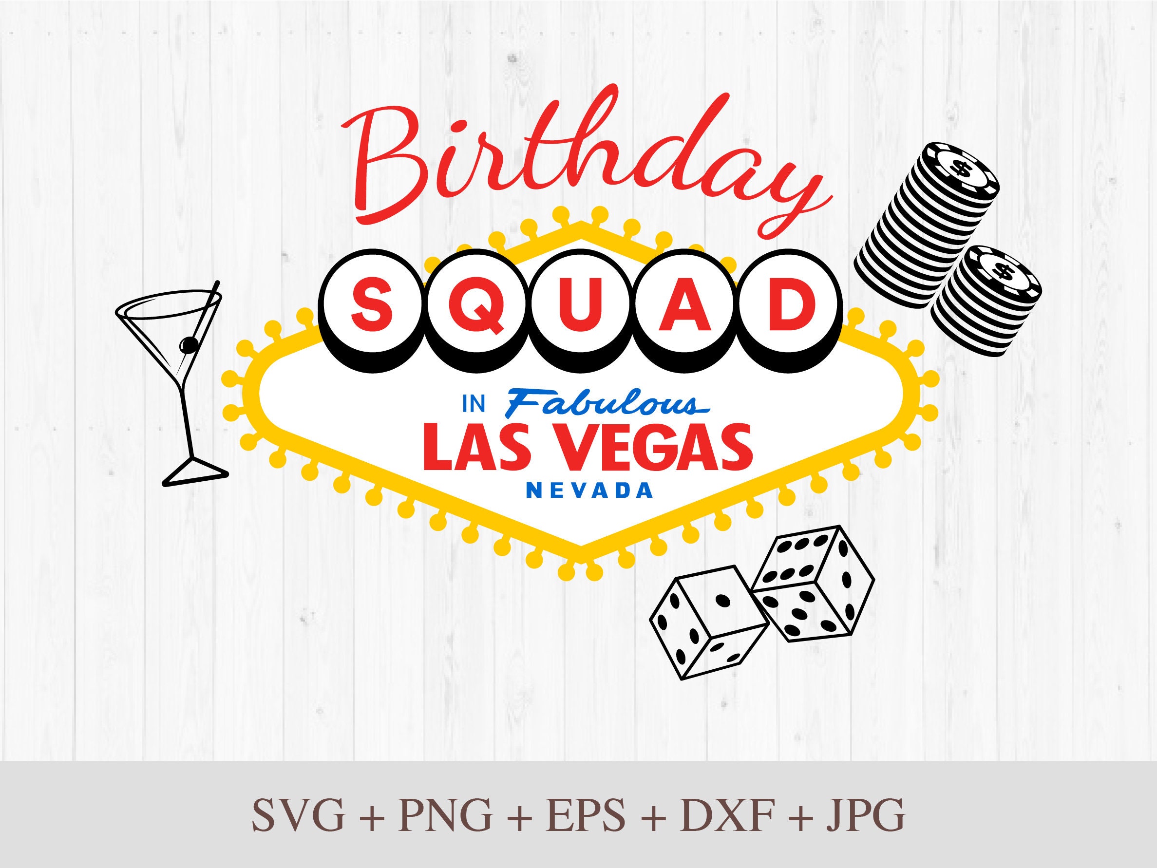 Las Vegas Birthday Squad Clipart / Schneidedateien Svg Png Etsy