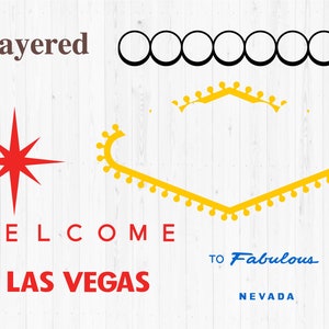 Las Vegas sign Transparent Clipart / Cutting Files Svg Png Jpg Dxf Digital Graphic Design Instant Download Commercial Use image 3