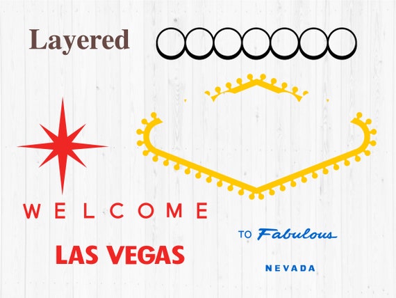 Las Vegas sign - Clipart / Cutting Files Svg Png Jpg Dxf Studio Digital  Graphic Design Instant Download Commercial Use game city icon 01051c