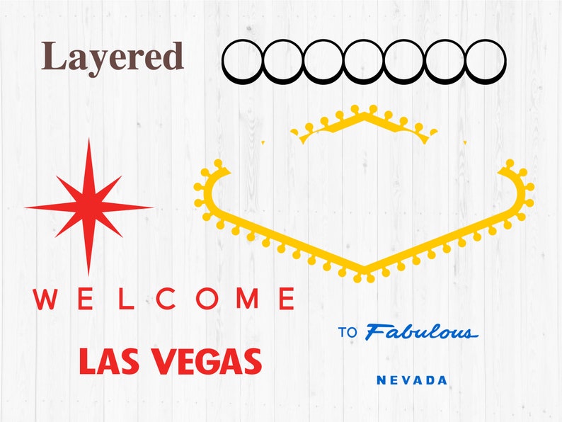 Las Vegas sign Transparent Clipart / Cutting Files Svg Png Jpg Dxf Digital Graphic Design Instant Download Commercial Use image 3