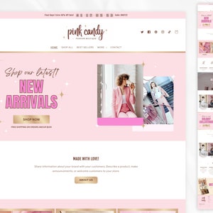 Pink Fashion Boutique Shopify Theme Feminine and Minimal Design Pink Shopify Template and Cute Design Etsy