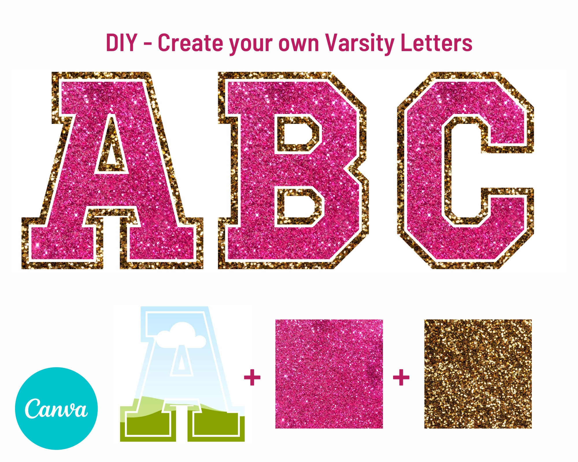 Magenta Glitter Adhesive Poster Letters – AZ Vinyl Works