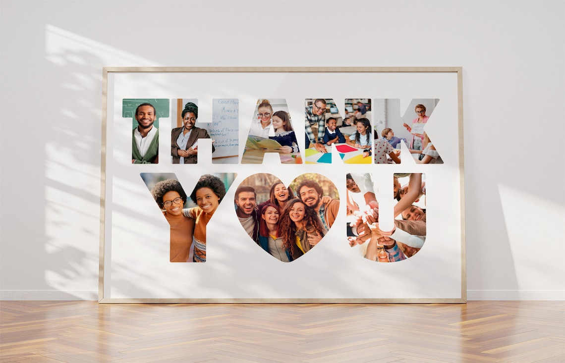 Heartfelt Thank You Photo Collage Print - Appreciation Gift for Mentor ...
