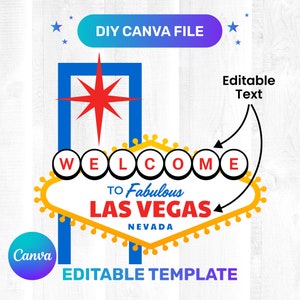 Modificabile Canva Las Vegas Sign Blank - Clipart / Design grafico digitale Download immediato Uso commerciale
