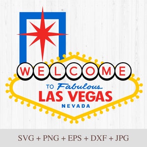 Letrero de Las Vegas en blanco - Clipart / Archivos de corte Svg Png Jpg Dxf Diseño gráfico digital Descarga instantánea Uso comercial