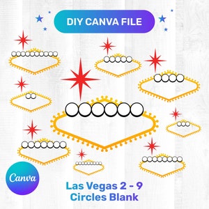 Canva modificabile Las Vegas Sign Blank - Clipart / Digital Graphic Design Download istantaneo per uso commerciale