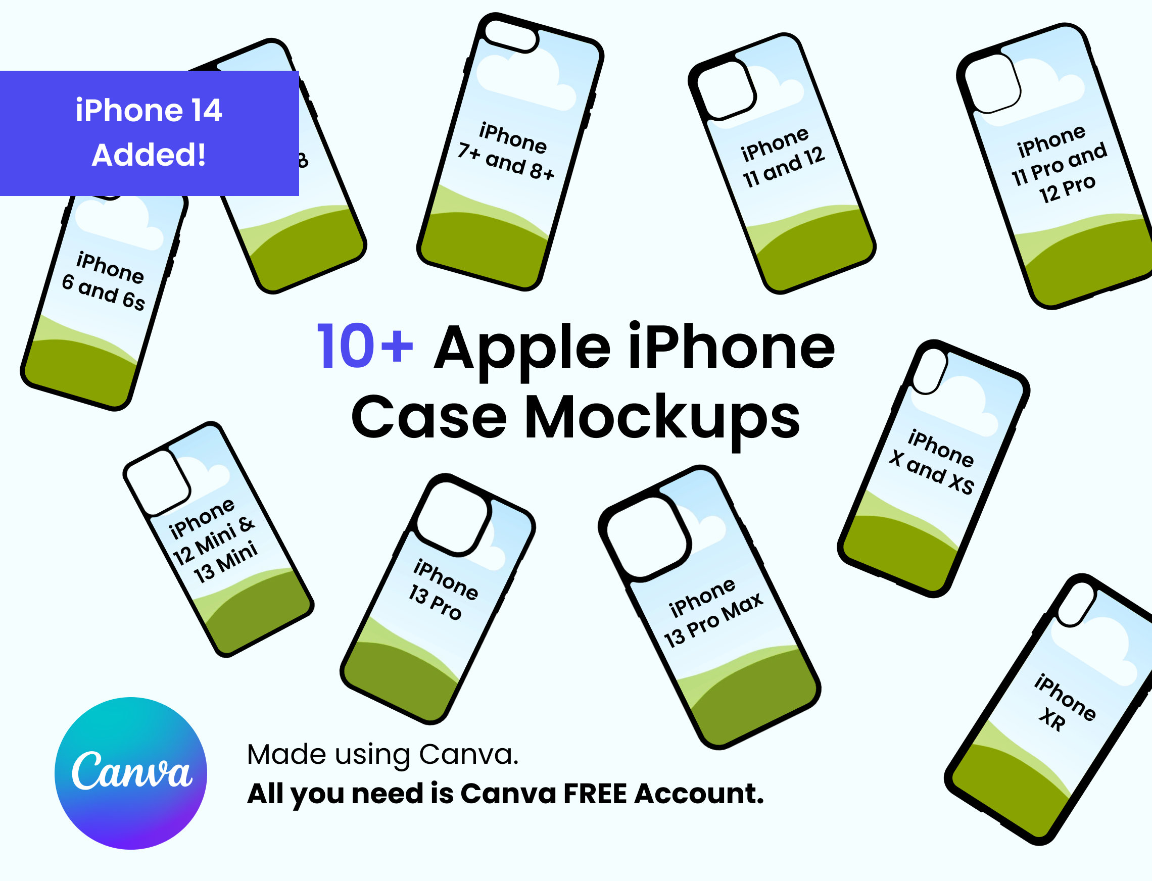 10 Apple Iphone Mockup Case Canva Mockup Sublimation Iphone Etsy