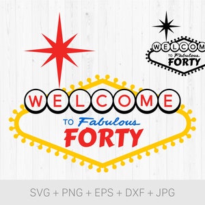 Las Vegas Fabulous Forty - Clipart / File di taglio Svg Png Jpg Dxf Digital Graphic Design Download Istantaneo Uso commerciale