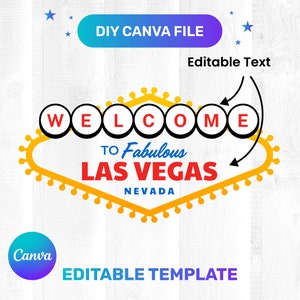 Editable Canva Las Vegas Sign Blank - Clipart / Digital Graphic Design Instant Download Commercial Use