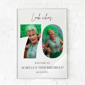 70er Jahre Geburtstag Zeichen: Feiern die 70er Jahre, personalisierbares Bild Collage Board, Benutzerdefinierte Foto Montage Poster, DIY Digital Download