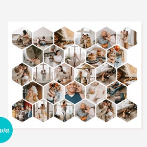 Bienenwabe Foto Collage Vorlage - DIY on Canvas. 8x10 Photo Collage Vorlage Hexagon Form Collage 28 Bilder Collage einfach per ziehen und ablegen