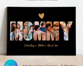 Mommy Photo Frame, Mommy Photo Collage Montage, Personalized Mommy Frame, Mommy Photo Frame Template