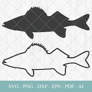 Walleye Fish SVG, Walleye Instant Download SVG, PNG, dxf, jpg digitale download
