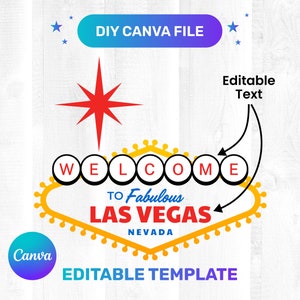 Editable Canva Las Vegas Sign Blank - Clipart / Digital Graphic Design Instant Download Commercial Use