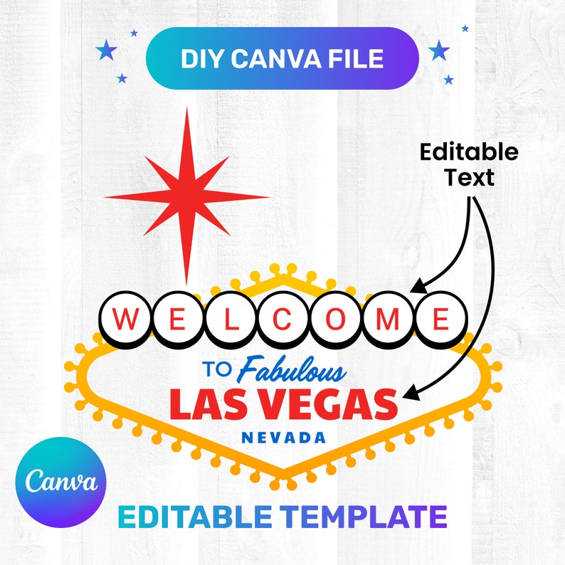 Editable Canva Las Vegas Sign Blank Clipart / Digital Graphic Design