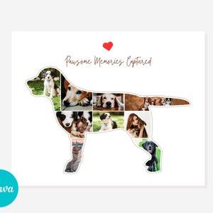 Easy drag and Drop Pet Dog Photo Collage - DIY on Canva. Easy Drag and Drop Pet Collage, Canva image frame designs