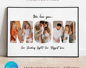 MOM Photo Frame, Mom Photo Collage Montage, Personalized MOM Frame, MOM Photo Frame Template