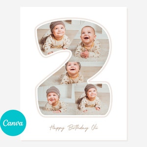 Easy drag and Drop 0-9 Number Photo Collage - DIY on Canva. Easy Drag and Drop Numbers, Canva image frame designs