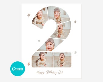 Easy drag and Drop 0-9 Number Photo Collage - DIY on Canva. Easy Drag and Drop Numbers, Canva image frame designs