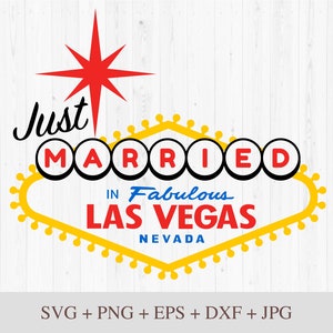 Las Vegas firma en blanco - Clipart / Archivos de corte Svg Png Jpg Dxf Diseño gráfico digital Descarga instantánea Uso comercial