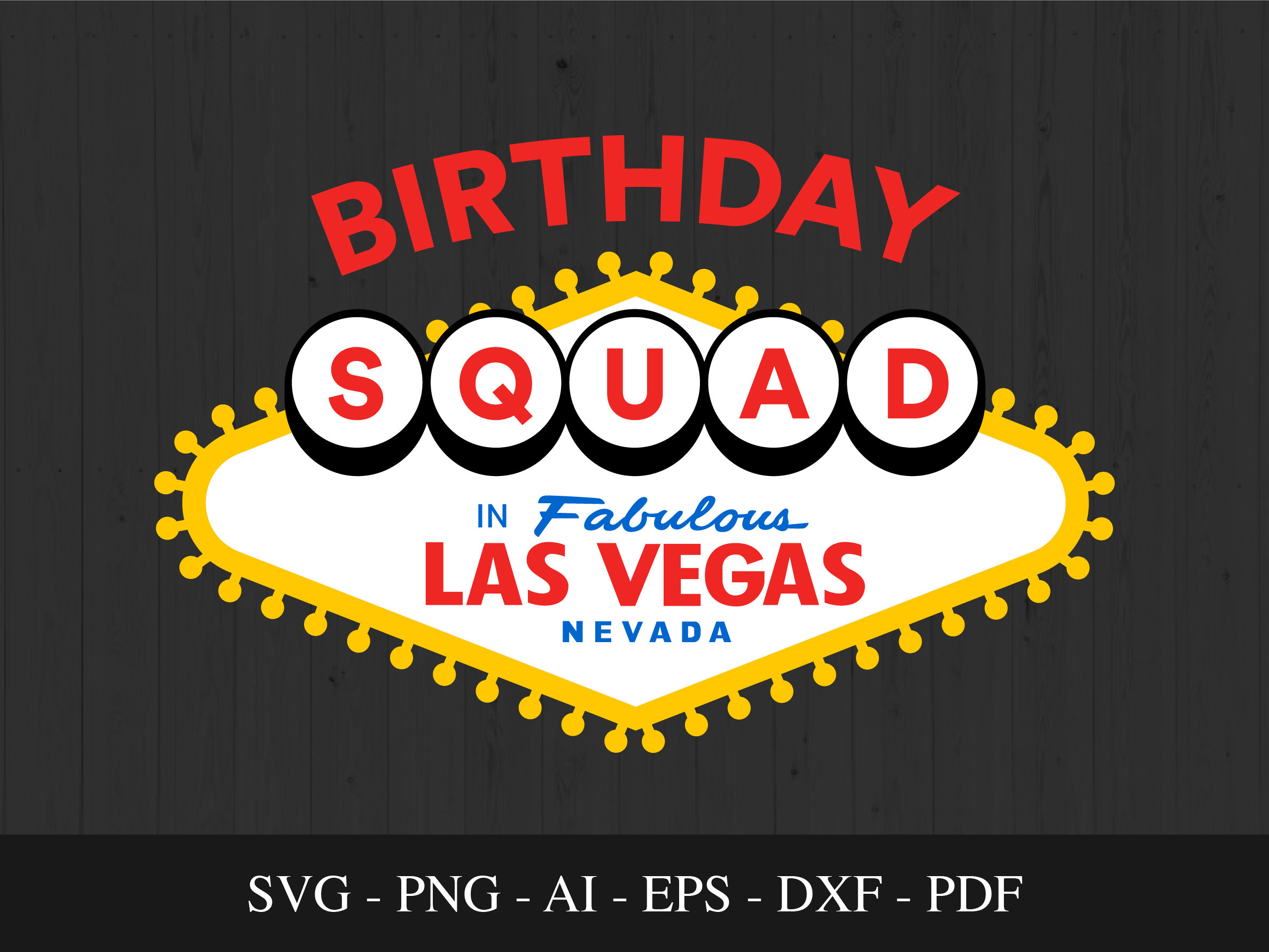 Las Vegas Birthday Squad Clipart / Cutting Files Svg Png Jpg | Etsy