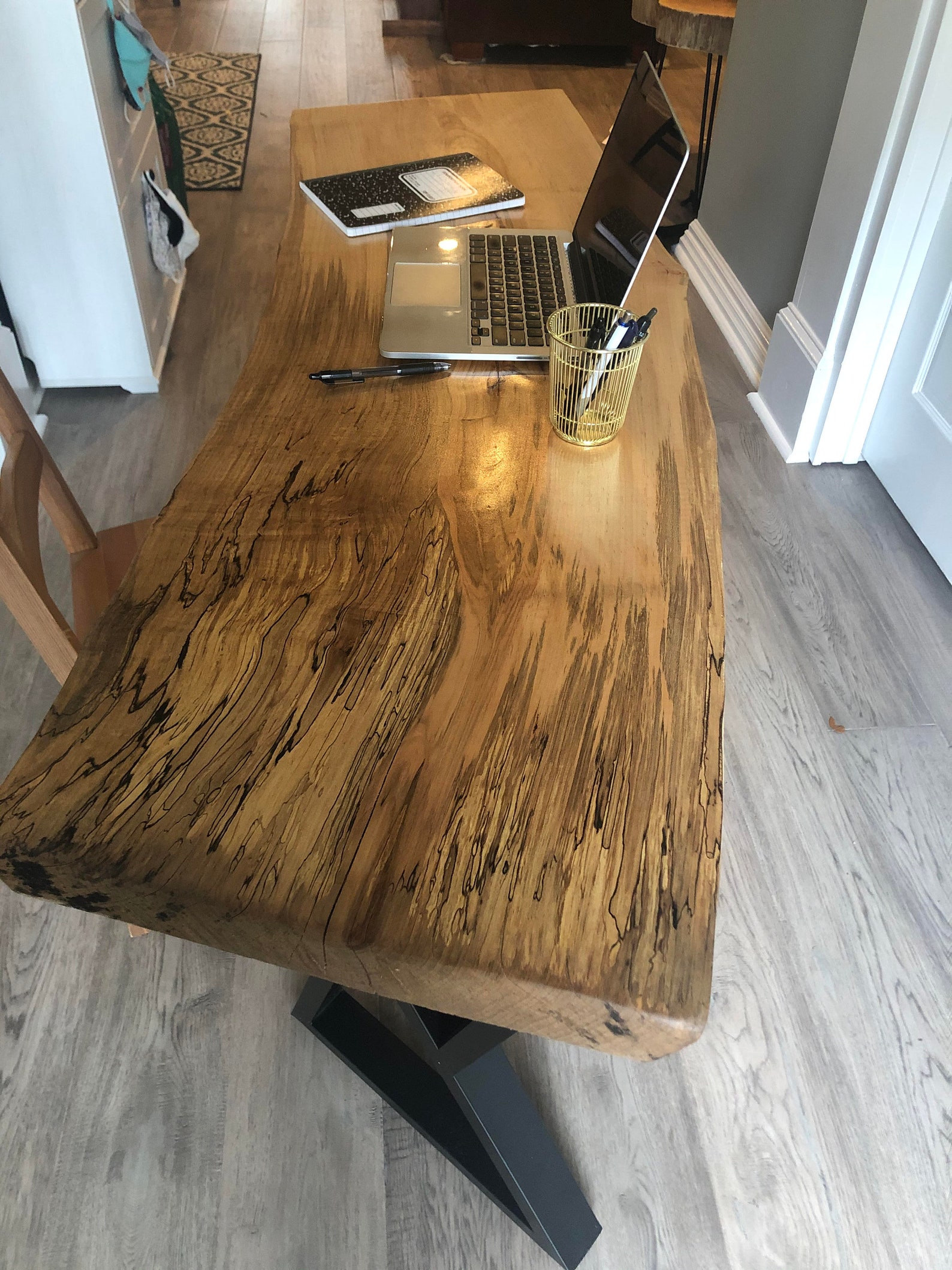 Reclaimed Maple Live Edge Desk - Etsy