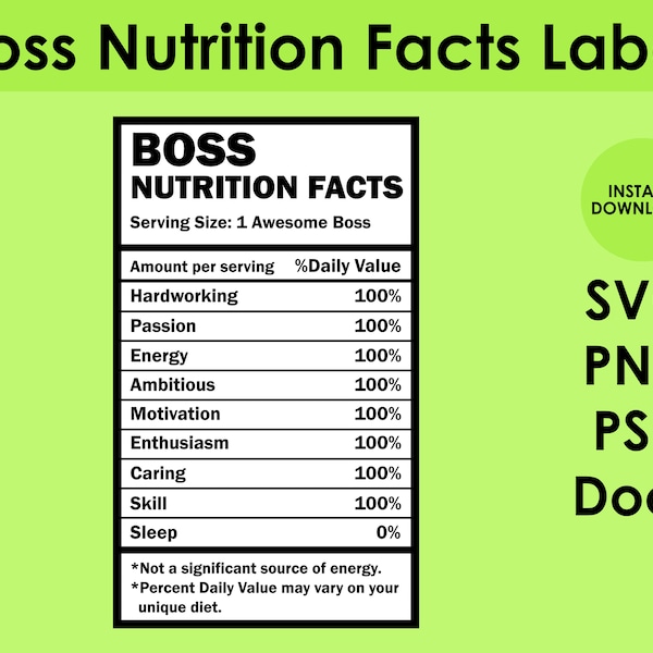 Boss Nutrition Facts Mug Etsy