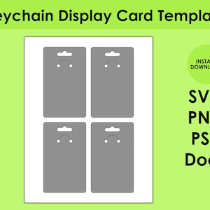 Keychain Display Card Template 8.5x11 Sheet SVG, PNG, PSD and DOCx