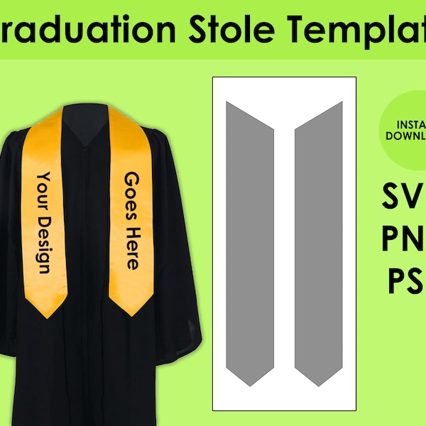 Graduation Stole Template Sheet SVG, PNG, PSD