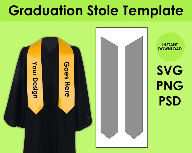 Graduation Stole Template Sheet SVG, PNG, PSD 