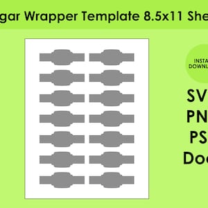 Cigar Wrapper Template 8.5x11 Sheet SVG, PNG, PSD and Docx