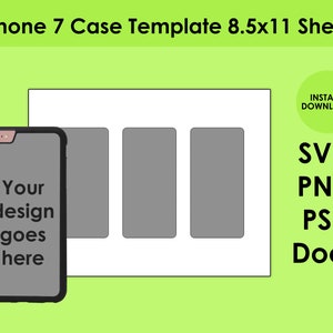 IPhone 7 Case Template for Sublimation 8.5x11 Sheet SVG, PNG, PSD and ...