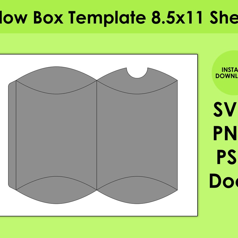 Printable Pillow Box - Etsy