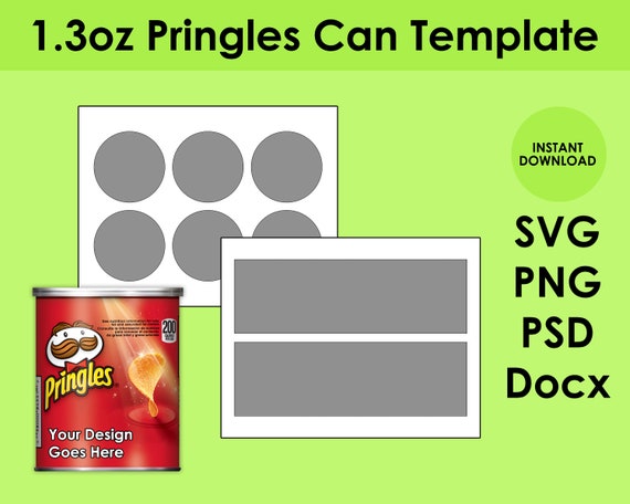 1.3oz Pringles Can Template 8.5x11 Sheet SVG PNG PSD and | Etsy